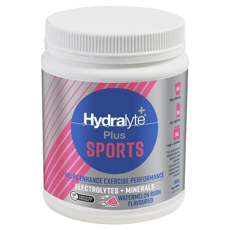 Hydralyte Plus Sports Watermelon Rush Flavoured Powder 900g