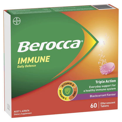 Berocca Immune Daily Defence Blackcurrant 60 Effervescent Tablets Exclusive Size - GimmeNow