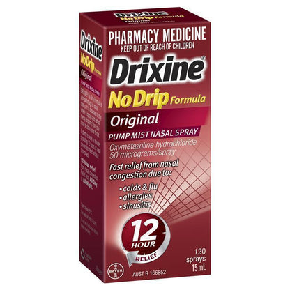 Drixine 12 Hour Relief No Drip Original Nasal Spray 15ml