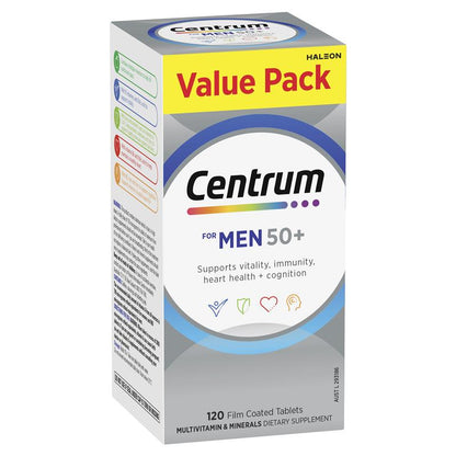 Centrum Multivitamin For Men 50+ 120 Tablets Exclusive Size