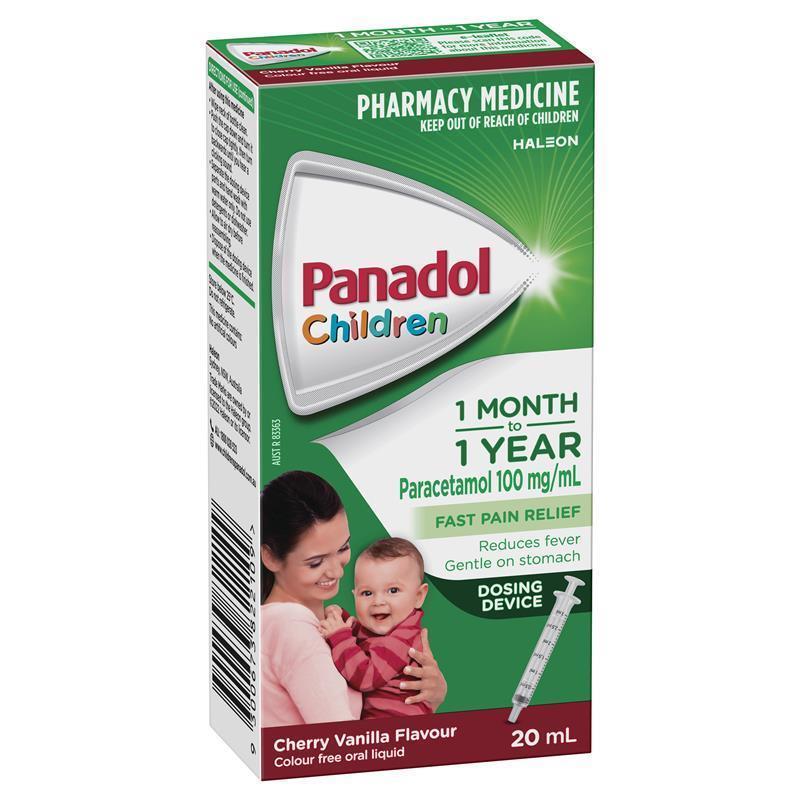 Panadol Children 1 Month – 1 Year Baby Drops with Dosing Device Fever and Pain Relief 20ml