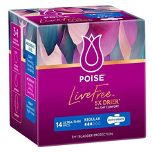 Poise LiveFree Incontinence Pads Regular with Wings 14 Pack