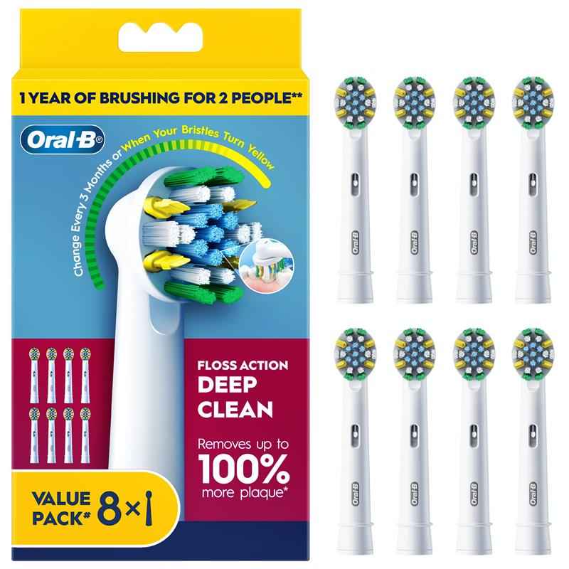 Oral B Power Toothbrush Floss Action Refills 8 Pack