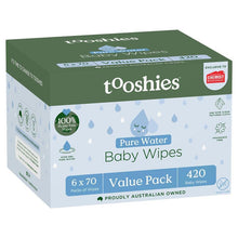 Tooshies Baby Wipes Pure Water 6 x 70 Pack