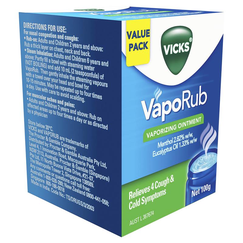 Vicks VapoRub Ointment Decongestant Chest Rub 100g