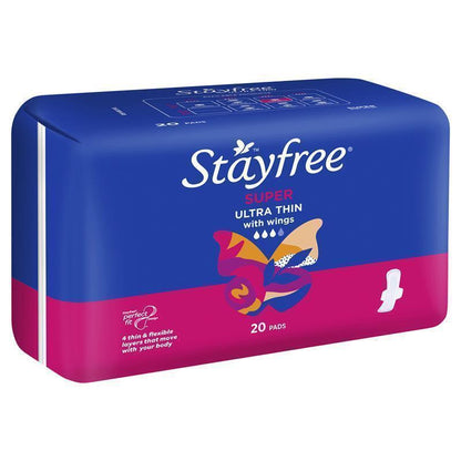 Stayfree Ultra Thin Super Sanitary Pads With Wings 20 Pack