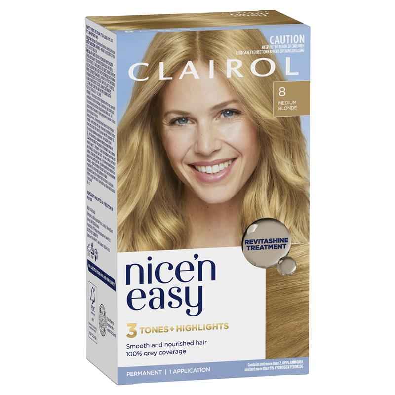 Clairol Nice N Easy 8 Natural Medium Blonde Permanent Hair Colour
