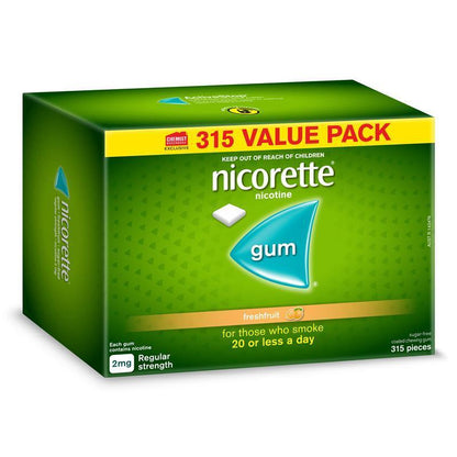 Nicorette Gum 2mg Fresh Fruit 315 Pieces Exclusive Size