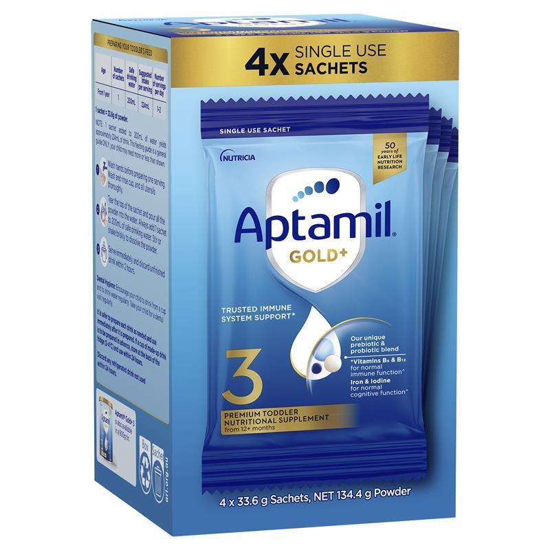 Aptamil Gold+ Stage 3 Sachets 4x33.6g