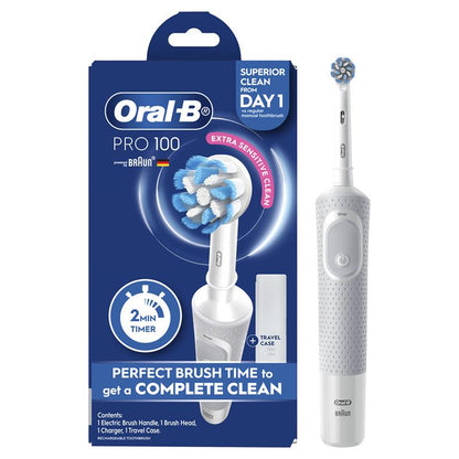 Oral B Pro 100 Gum Care Power Toothbrush White - GimmeNow