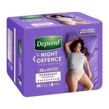 Depend Night Defence Incontinence Underwear for Women Medium 8 Pack