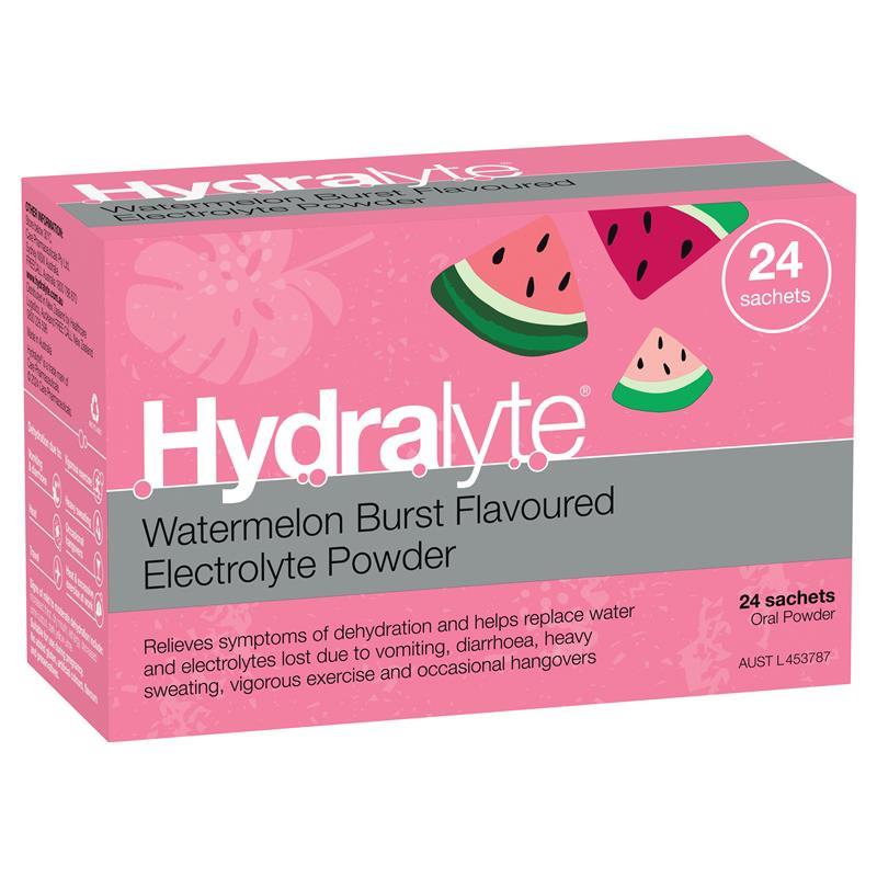 Hydralyte Electrolyte Watermelon Sachets Value Pack 4.9g x 24