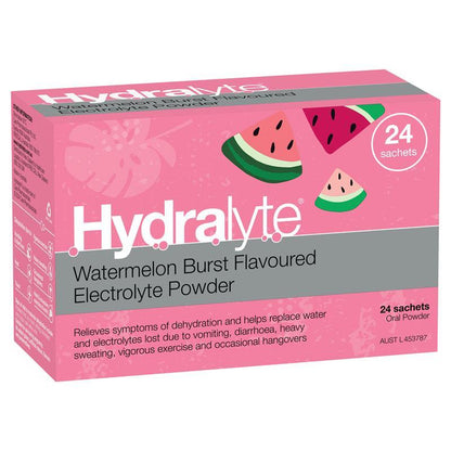 Hydralyte Electrolyte Watermelon Sachets Value Pack 4.9g x 24