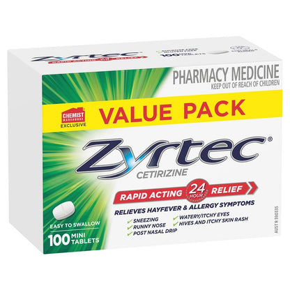 Zyrtec 10mg 100 Tablets Exclusive Size
