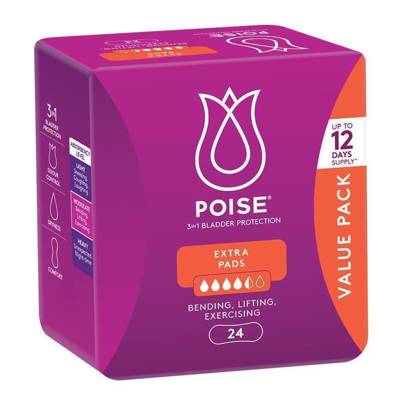 Poise Incontinence Pads Extra 24 Pack