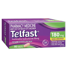 Telfast Hayfever Allergy Relief 180mg Antihistamine Tablets Non-Drowsy - 70 Pack