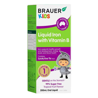 Brauer Kids Liquid Iron with Vitamin B 200ml