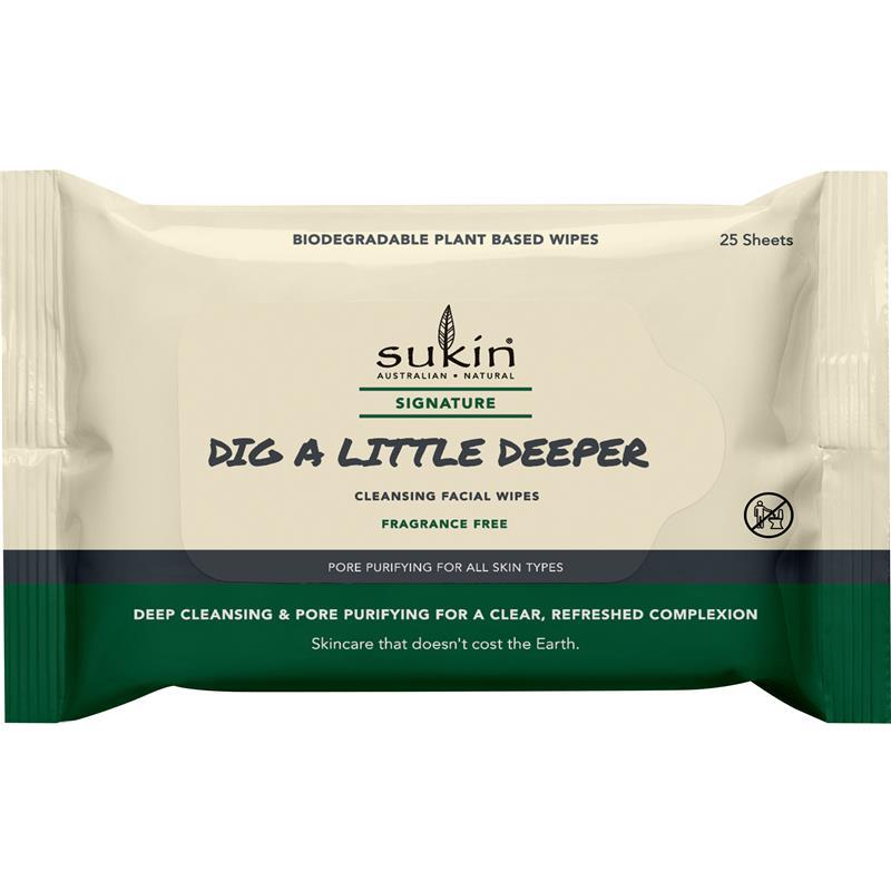 Sukin Signature Dig A Little Deeper Pore Purifying Wipes 25 Pack