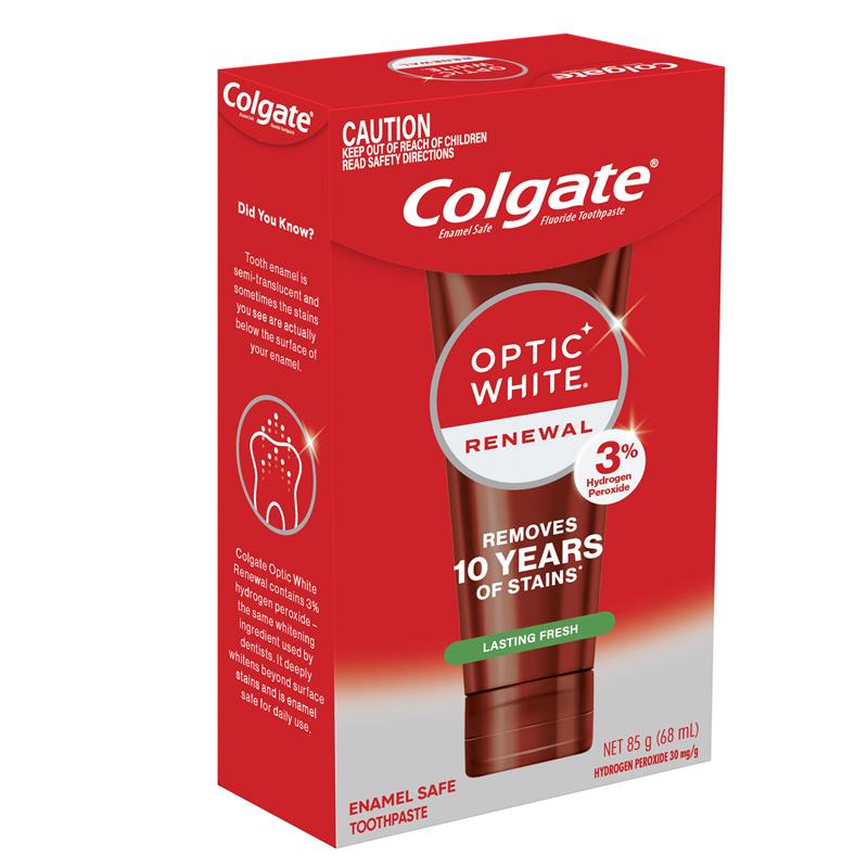Colgate Toothpaste Optic White Renewal Teeth Whitening Lasting Fresh 85g