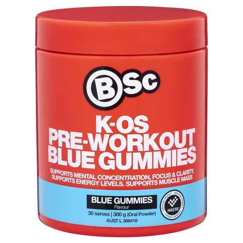 BSc K-OS Pre-Workout Blue Gummies 300g