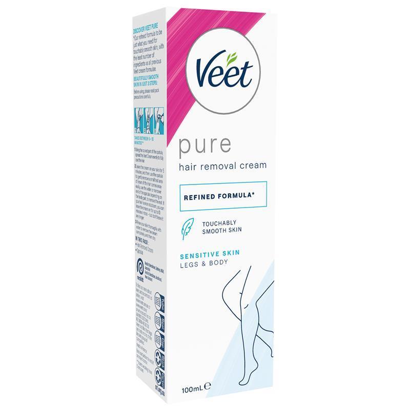 Veet Pure Hair Removal Cream Legs And Body Sensitive Skin 100ml