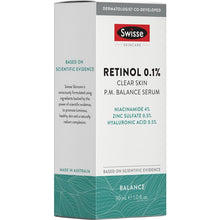 Swisse Skincare Retinol 0.1% Clear Skin PM Balance Serum 30ml - GimmeNow