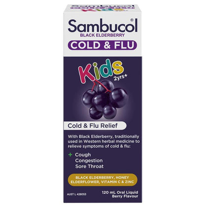 Sambucol Black Elderberry Cold & Flu Kids Liquid 120mL