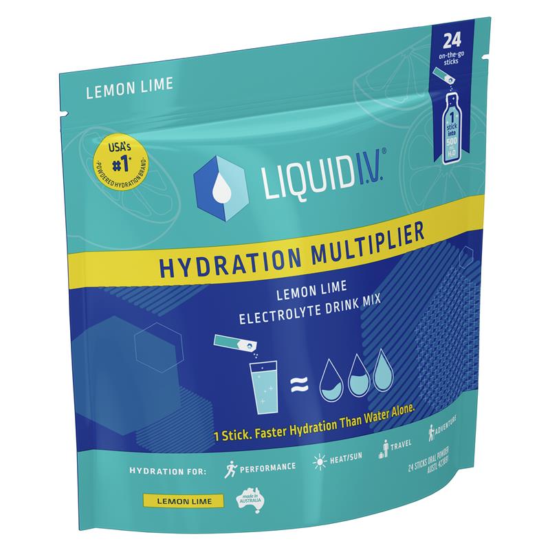 Liquid IV Hydration Lemon Lime 24 Sachets - GimmeNow