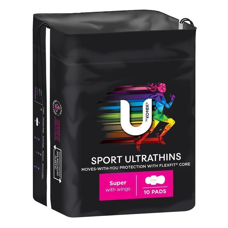 U by Kotex Sport Ultrathins Pads Super 10 Pack