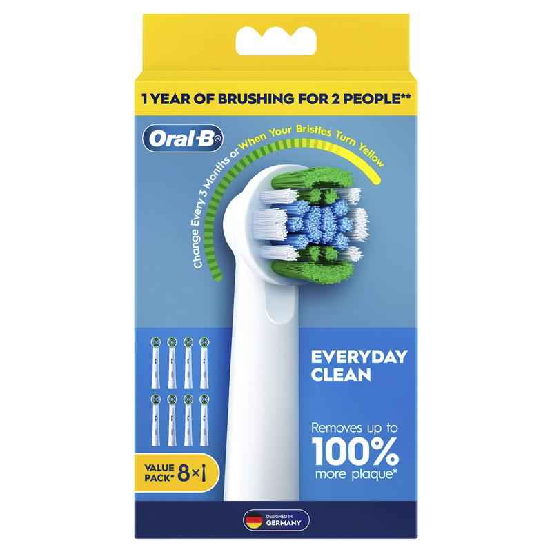 Oral B Power Toothbrush Everyday Clean Refills 8 Pack