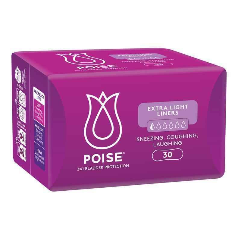 Poise Extra Light Liner Bulk 30 Pack