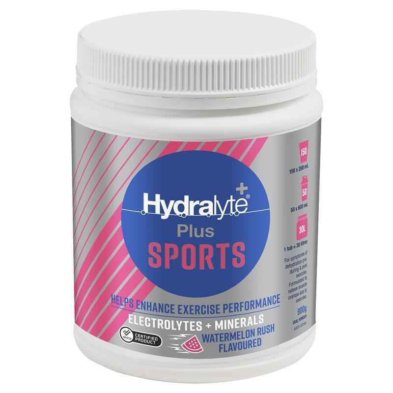 Hydralyte Plus Sports Watermelon Rush Flavoured Powder 900g
