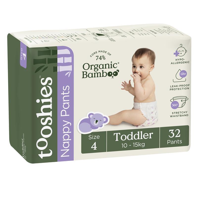 Tooshies Eco Nappy Pants Size 4 Toddler 10-15kg 32 Pack