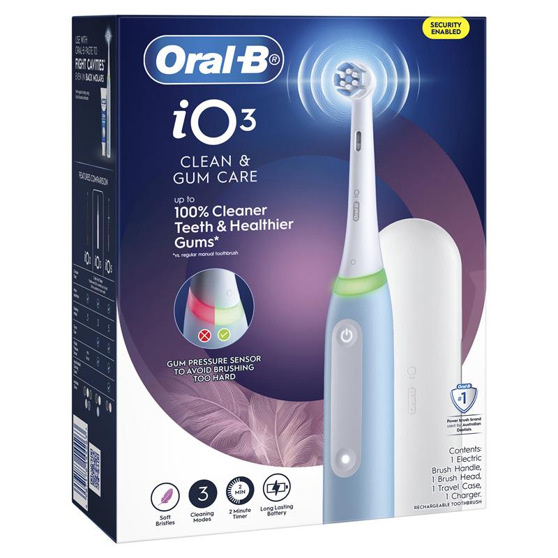 Oral B Power Toothbrush iO 3 Series Clean & Gum Protect Ice Blue