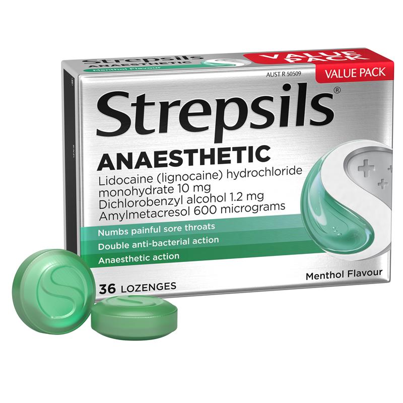 Strepsils Anaesthetic Menthol 36 Lozenges - GimmeNow
