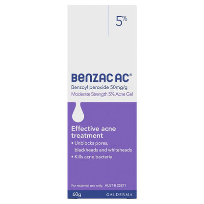 Benzac AC Moderate Strength 5% Acne Gel 60g