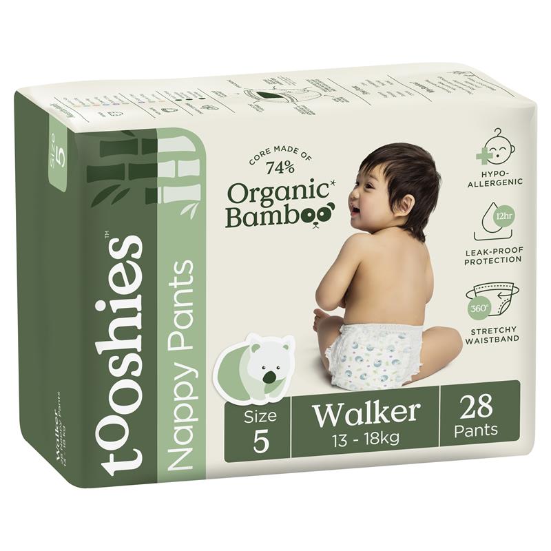 Tooshies Eco Nappy Pants Size 5 Walker 13-18kg 28 Pack