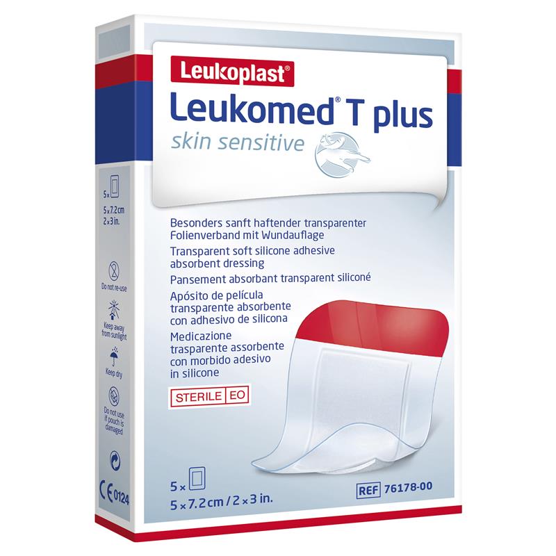 Leukomed T Plus Skin Sensitive Transparent 5cm x 7.2cm 5 Pack