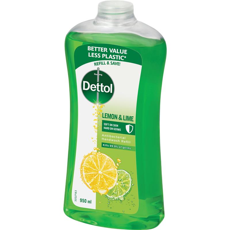 Dettol Antibacterial Liquid Hand Wash Lemon & Lime Refill 950ml