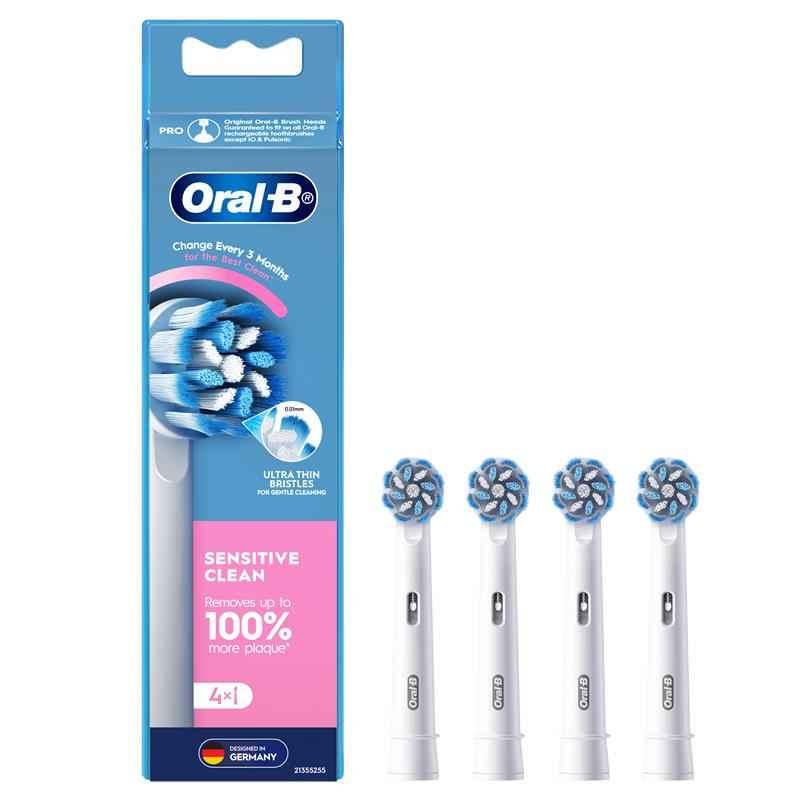 Oral B Power Toothbrush Sensitive Clean Refills 4 Pack