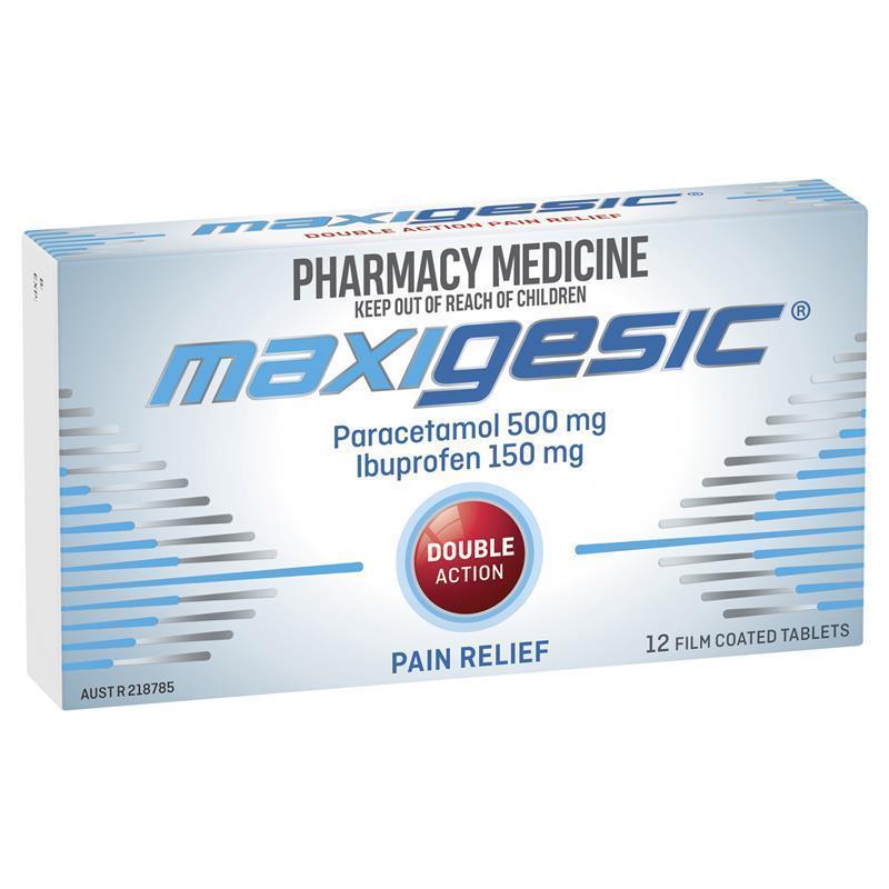 Maxigesic Double Action Combination Pain Relief 12 Tablets