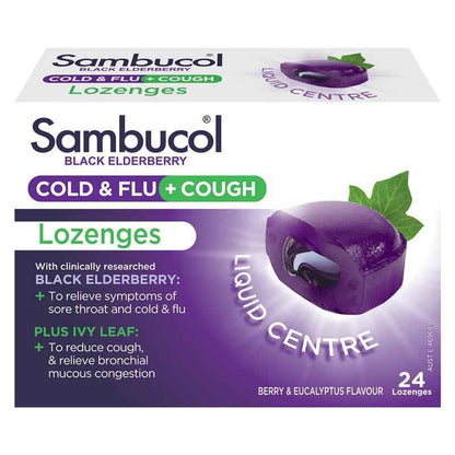 Sambucol Cold & Flu + Cough 24 Lozenges