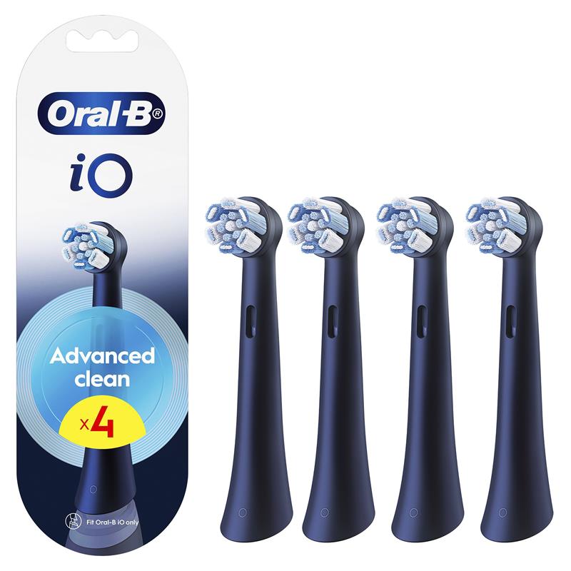 Oral B Power Toothbrush iO Advanced Clean Refills Black 4 Pack