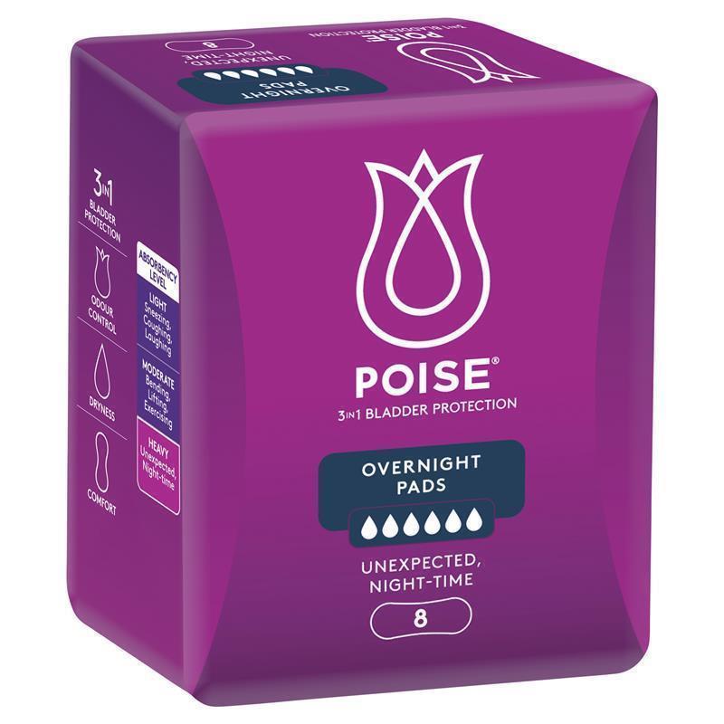 Poise Incontinence Pads Overnight 8 Pack