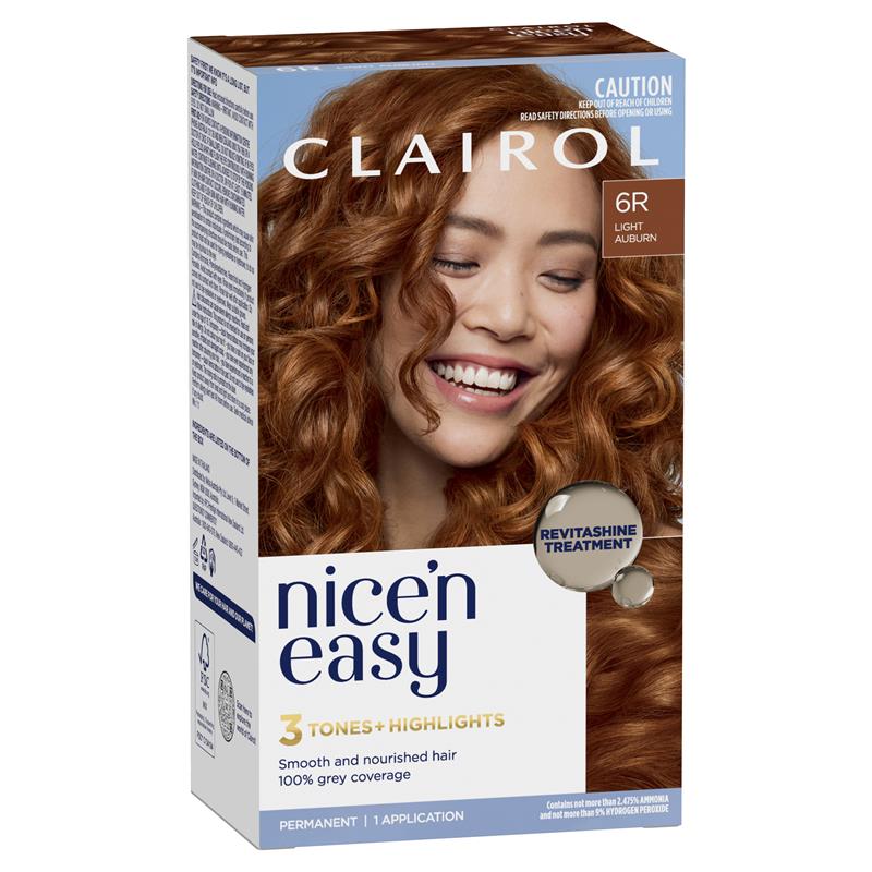Clairol Nice N Easy 6R Natural Light Auburn Permanent Hair Colour