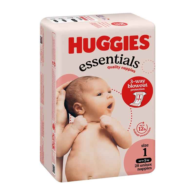 Huggies Essentials Size 1 Newborn up to 5kg 28 Nappies