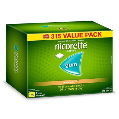 Nicorette Gum 4mg Fresh Fruit 315 Pieces Exclusive Size