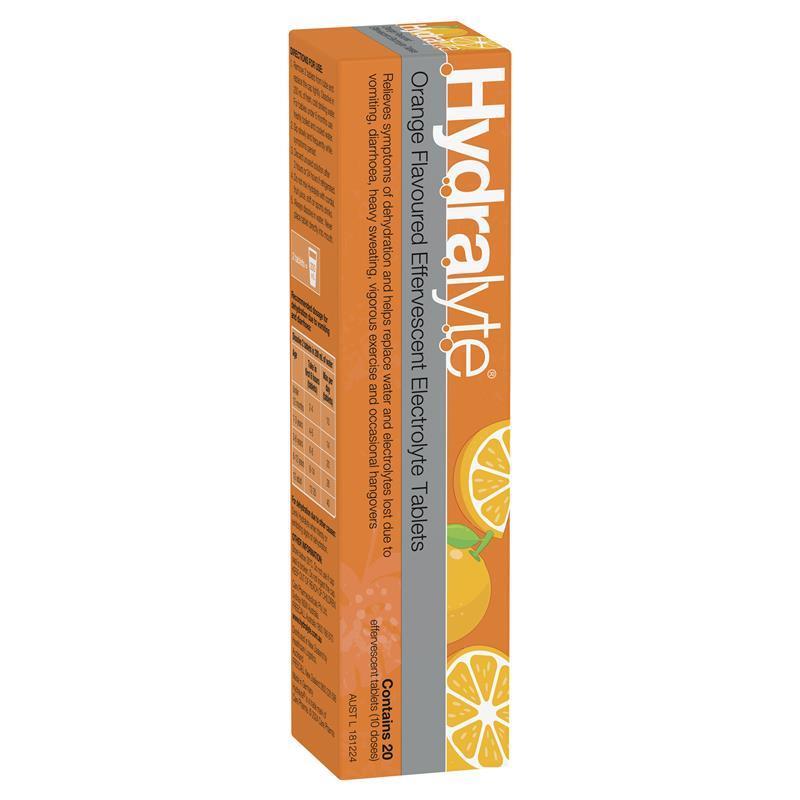 Hydralyte Electrolyte Effervescent Orange 20 Tablets