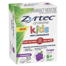 Zyrtec Kids Antihistamine Allergy & Hayfever Chewable Tablet Grape 30 Pack - GimmeNow