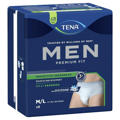 TENA Men Level 4 Pants Medium/Large 8 Pack